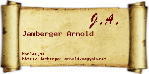 Jamberger Arnold névjegykártya